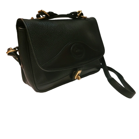 Dooney & Bourke Handbags - ✨️Vintage Dooney and Bourke Black All Weather Leather Black Carrier P701 Purse